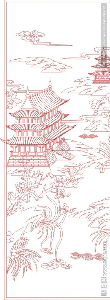 宝塔(路径未闭合)
