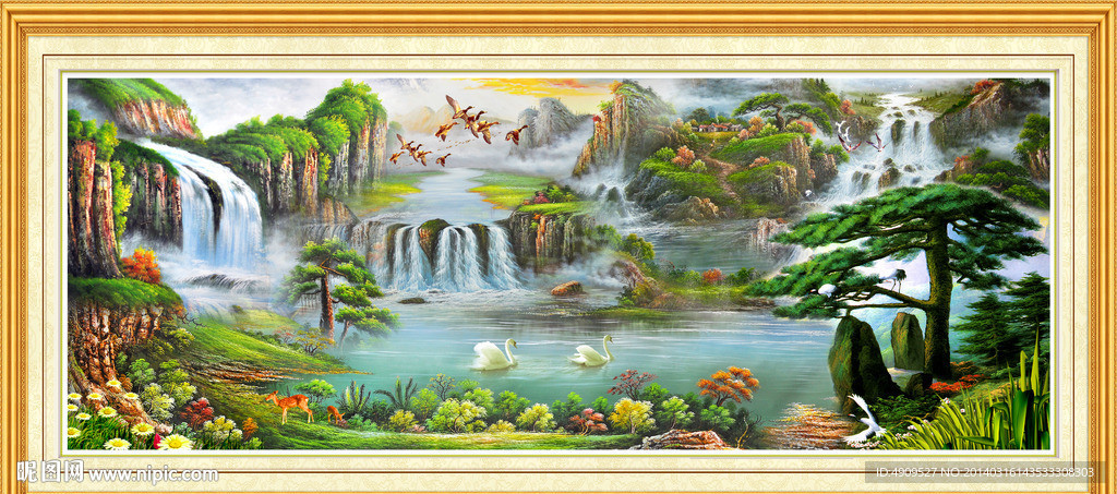 聚宝盆油画