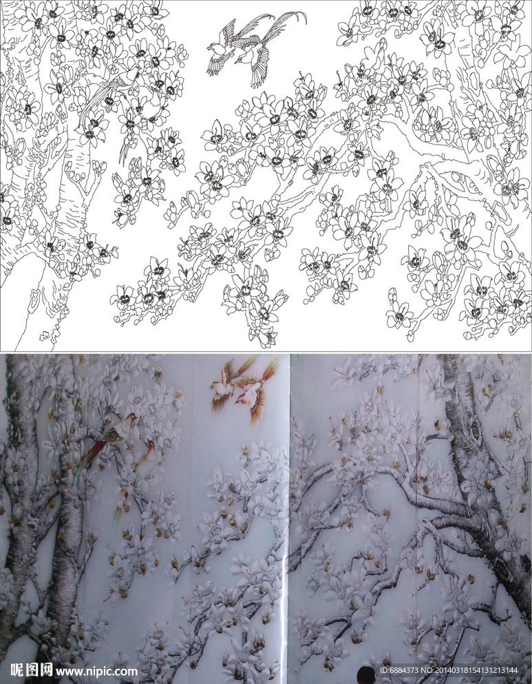 玉兰花 玉兰小鸟 树