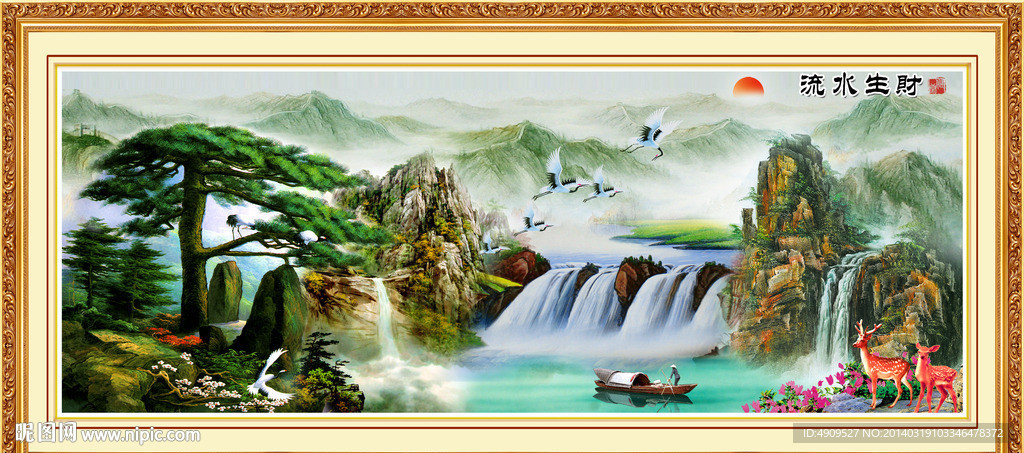 聚宝盆油画