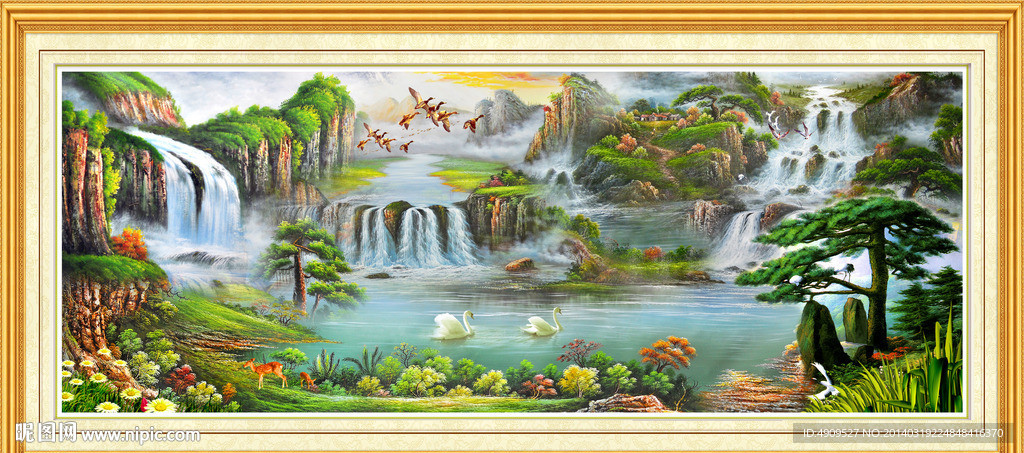 聚宝盆油画