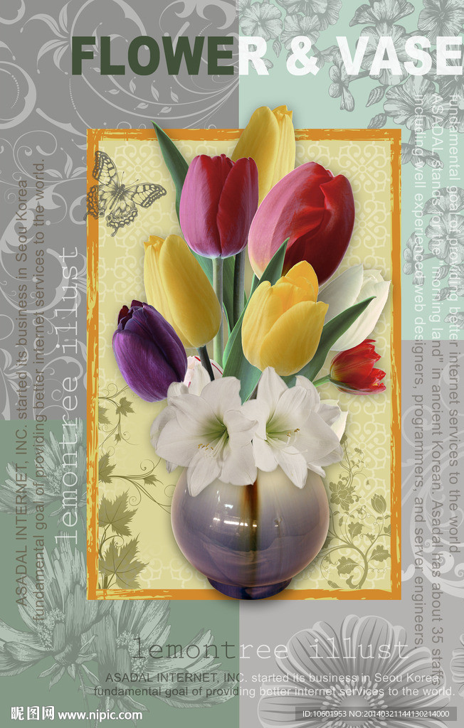 欧美风格装饰画花卉