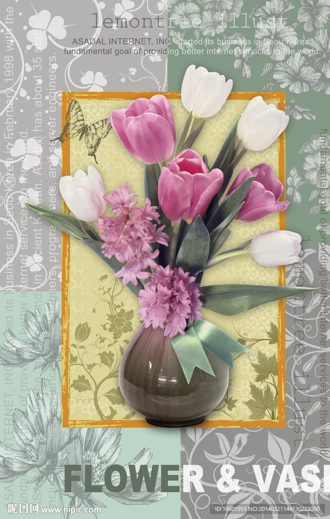 欧美风格装饰画花卉