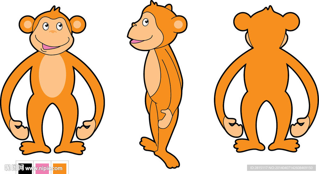 多角度手绘猴子设计