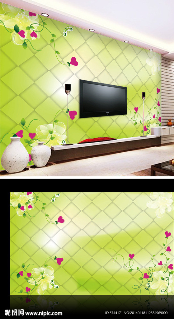 花藤漫舞电视背景墙