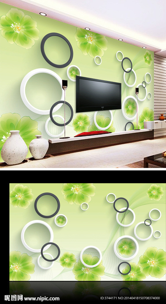 清爽环保立体电视背景