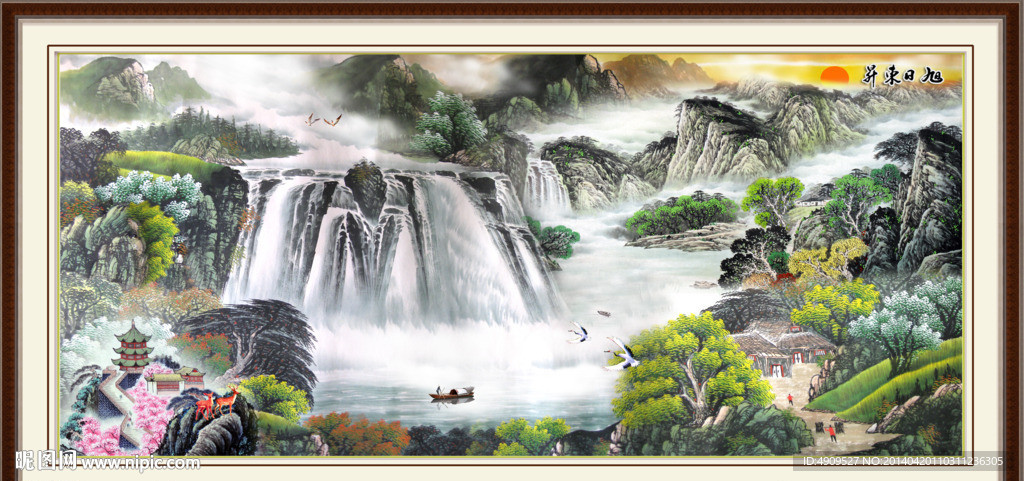 聚宝盆山水画