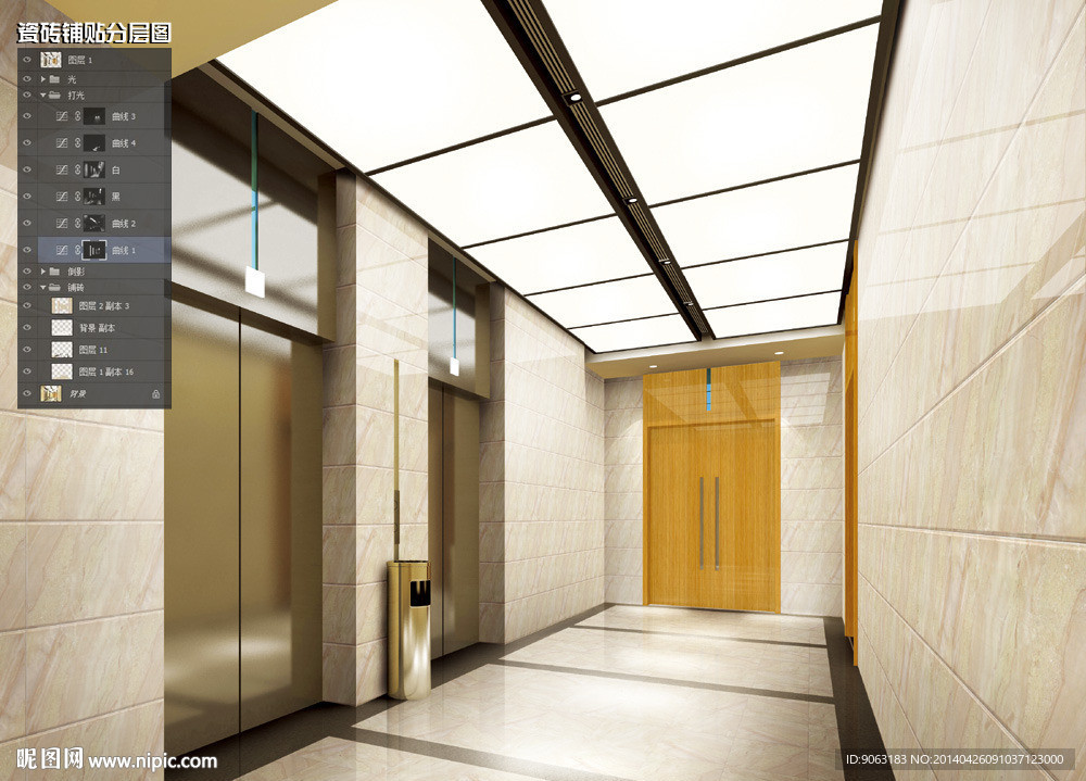 电梯走廊瓷砖铺贴