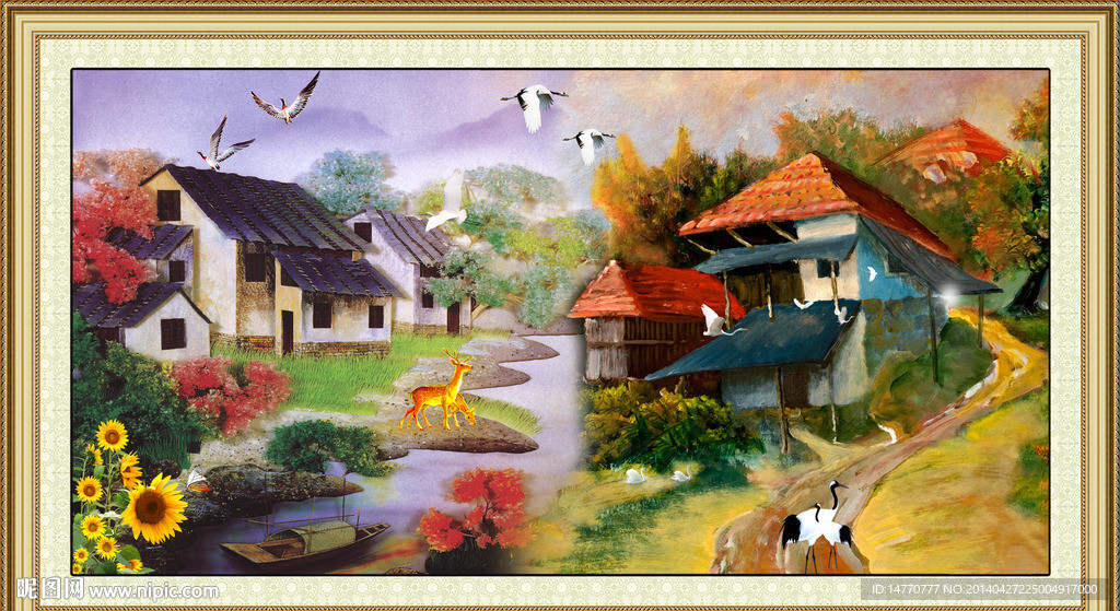 油画乡村