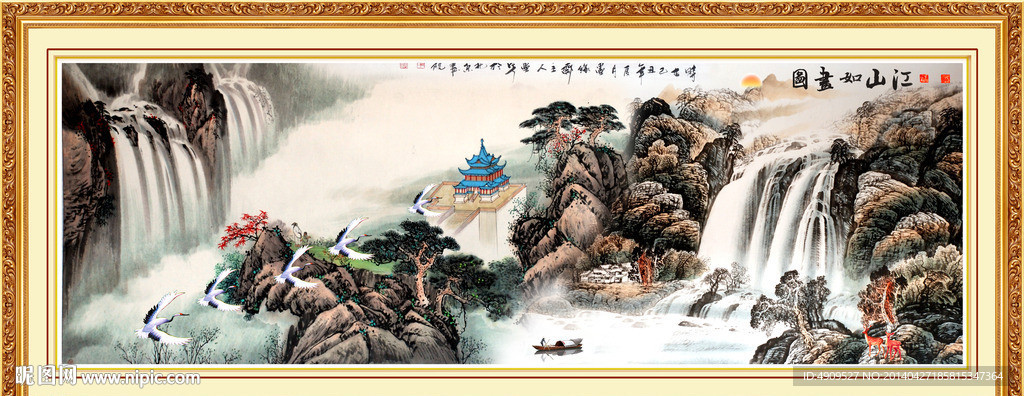 企业山水画