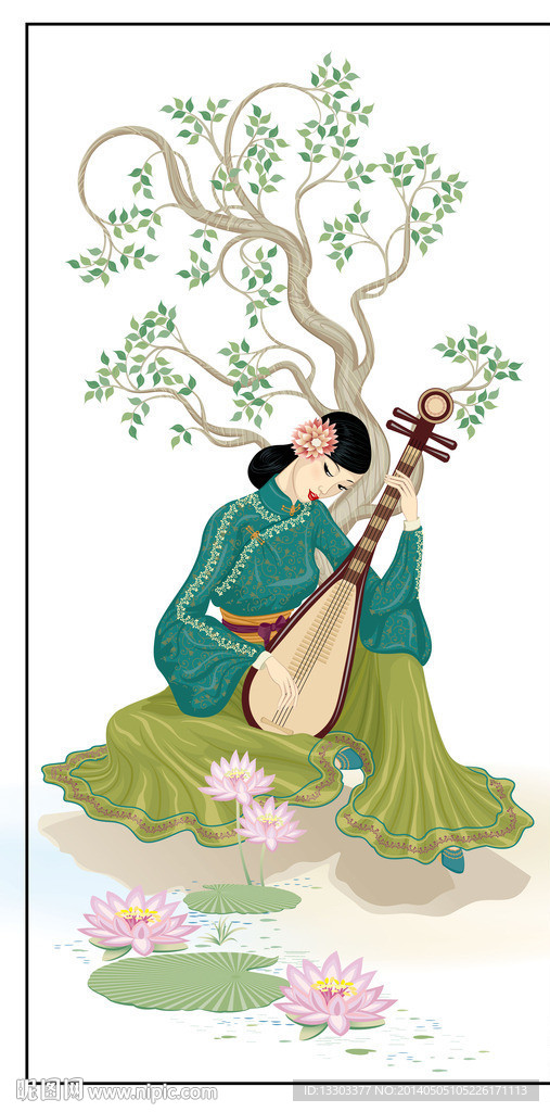 美女弹琴