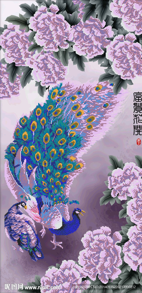 花开富贵钻石画