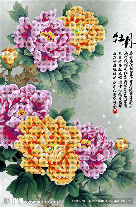 花开富贵钻石画