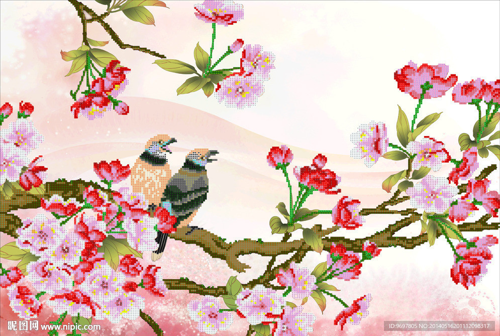 花开富贵钻石画