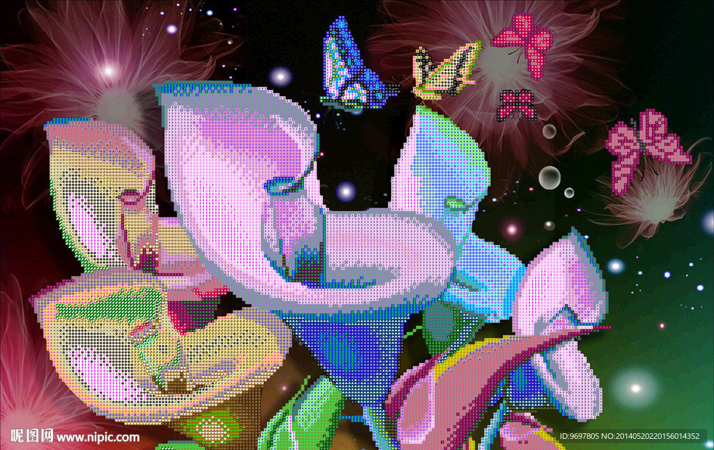 马蹄莲钻石画
