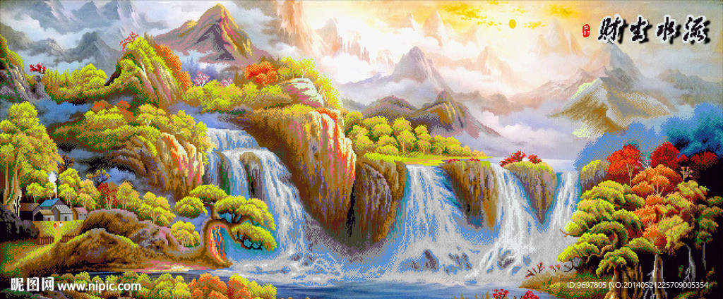 山水钻石画