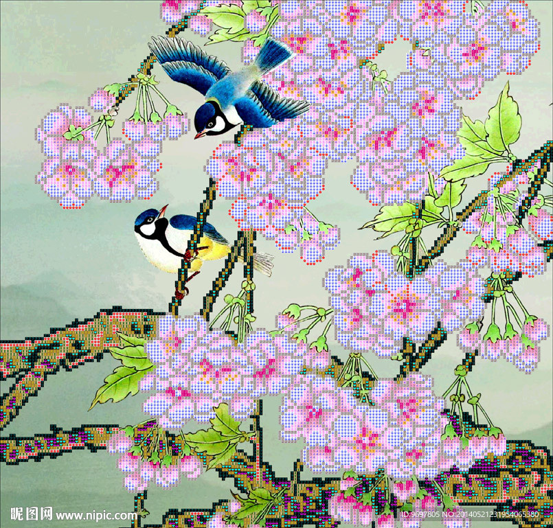花开富贵钻石画