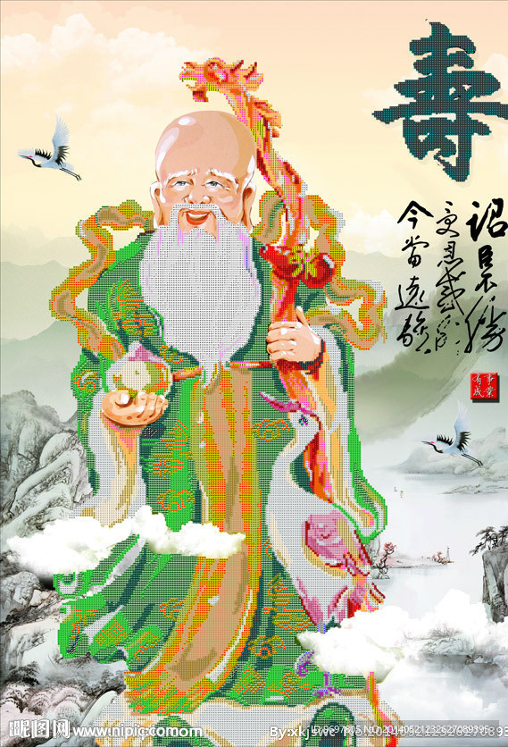 寿星钻石画