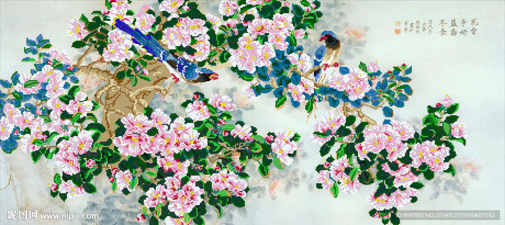 花开富贵钻石画