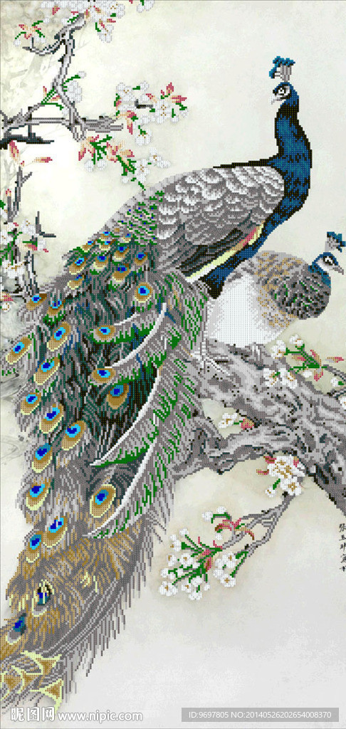 孔雀钻石画