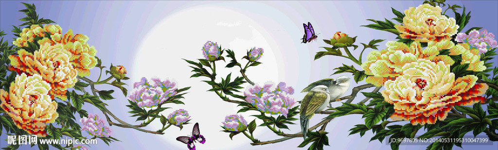 花开富贵钻石画