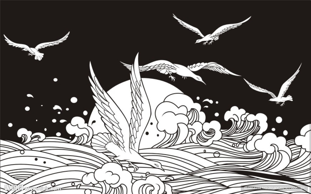 海浪 海鸥 海鸟