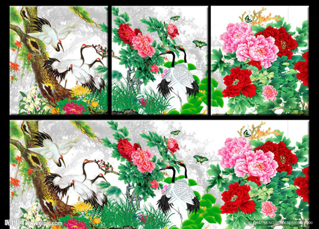 无框画 花开富贵
