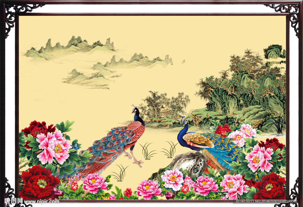 国画孔雀图