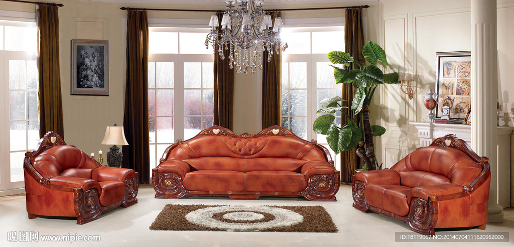 中式古典沙发背景