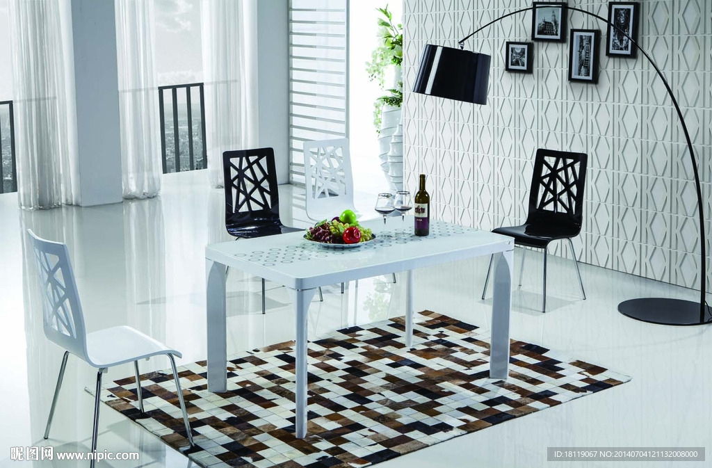 大理石 餐台餐椅背景
