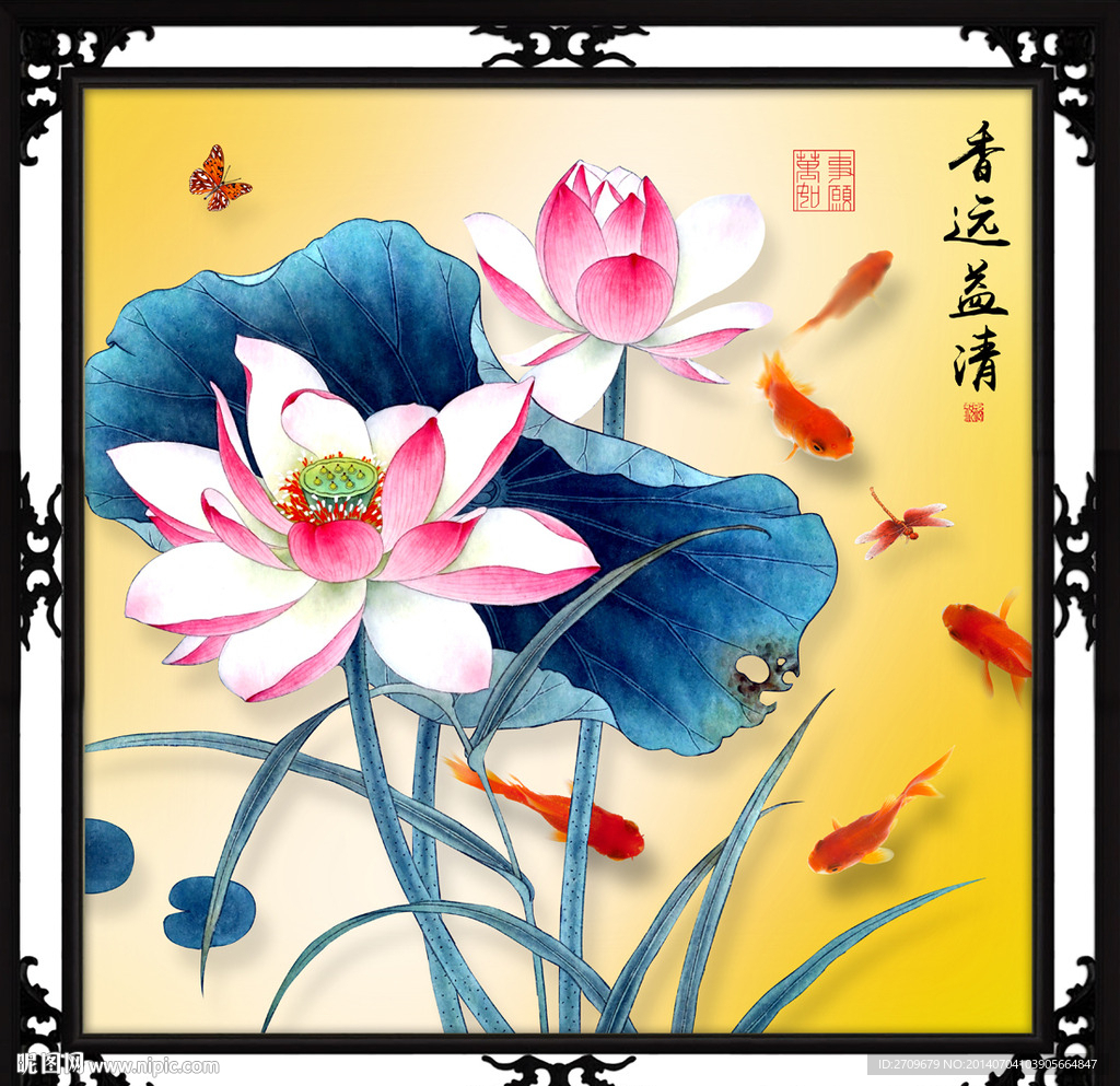 荷花 酒店装饰画