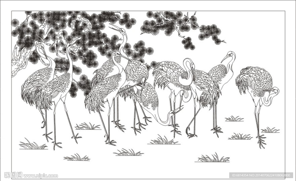 仙鹤 松鹤 迎客松