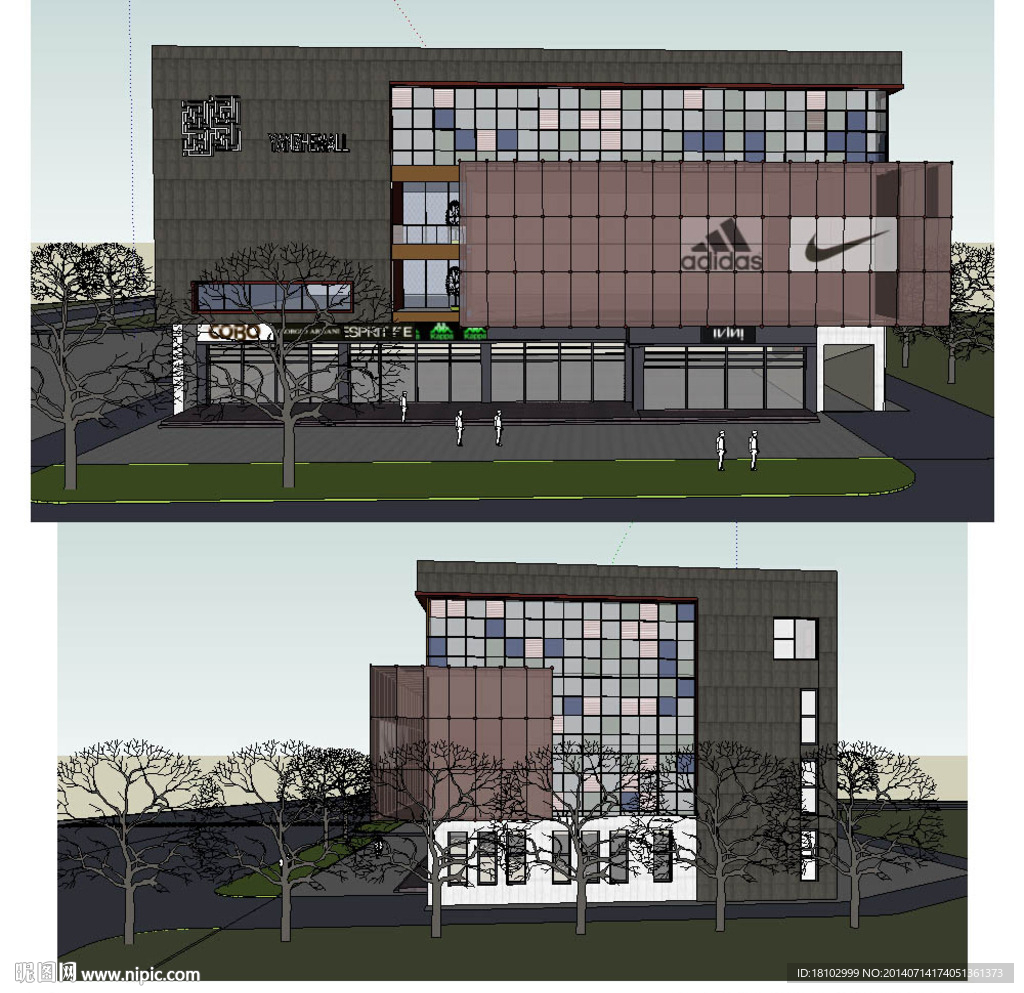 中式风格商业建筑SU模