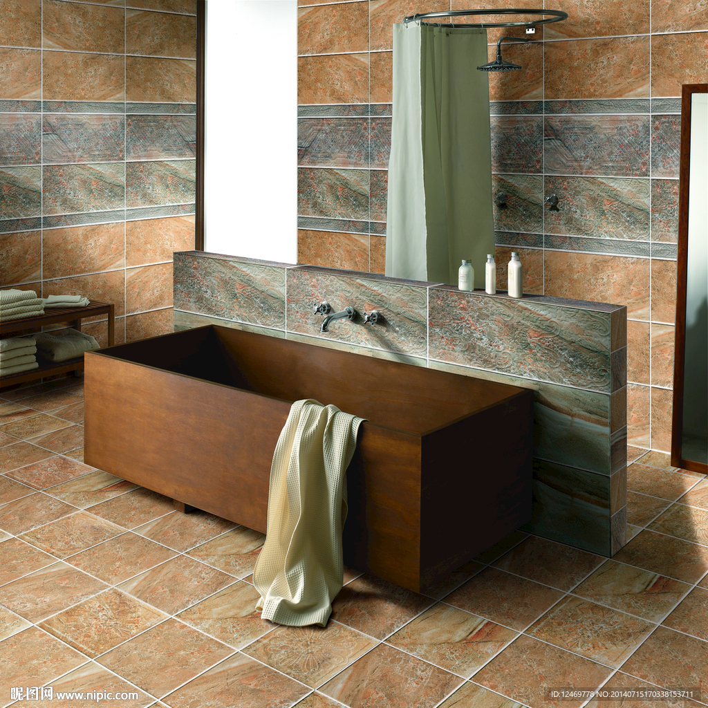 欧式最新瓷砖卫生间装修效果图 – 设计本装修效果图