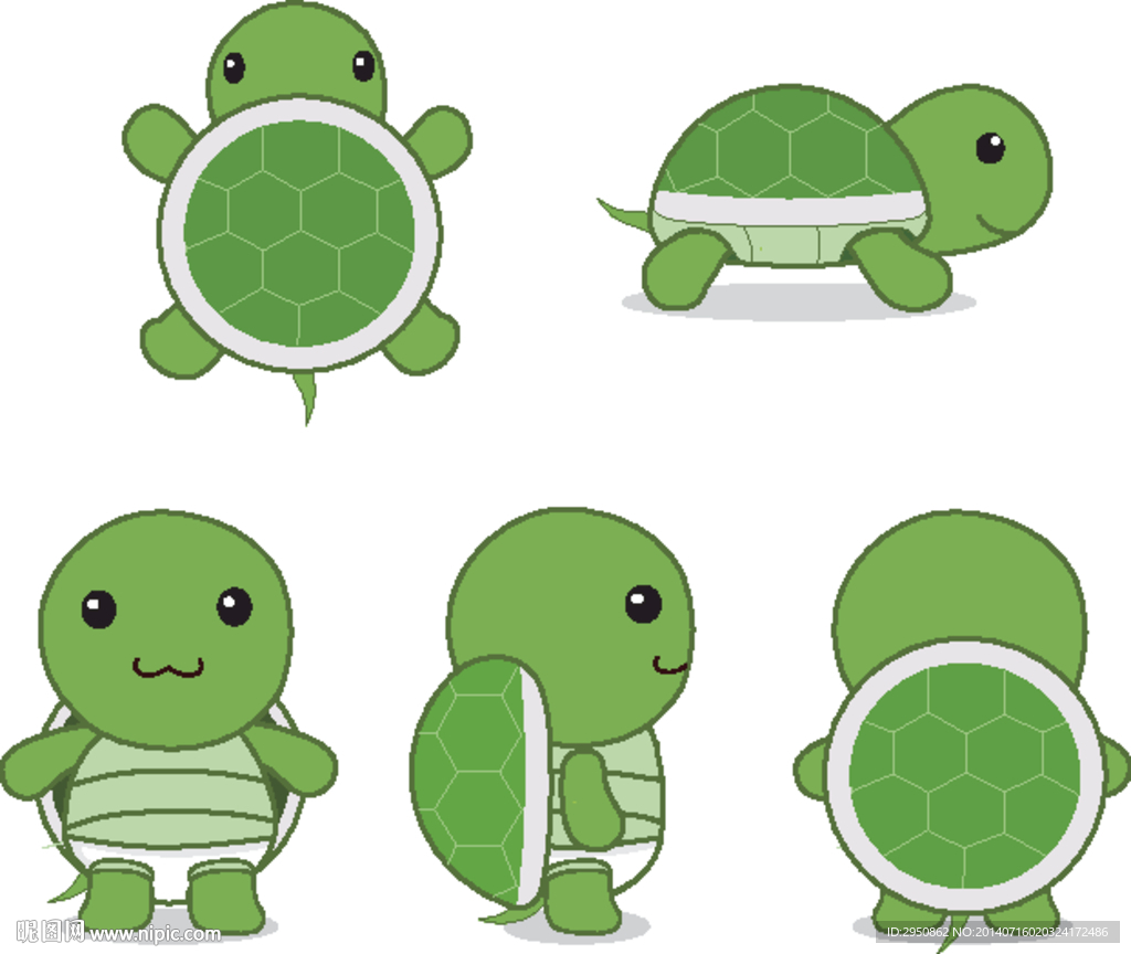 可爱乌龟卡通矢量造型