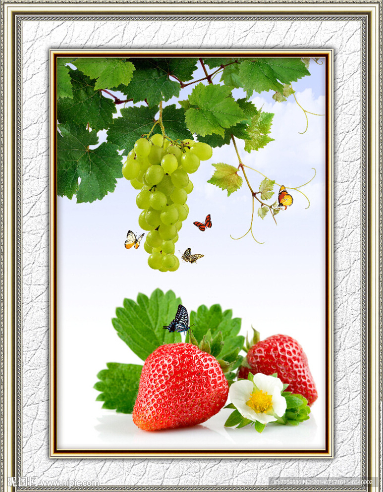 诱人水果餐厅装饰画