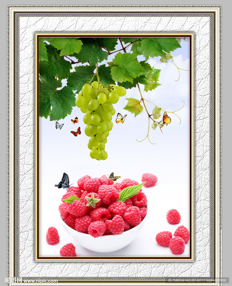 诱人水果餐厅装饰画