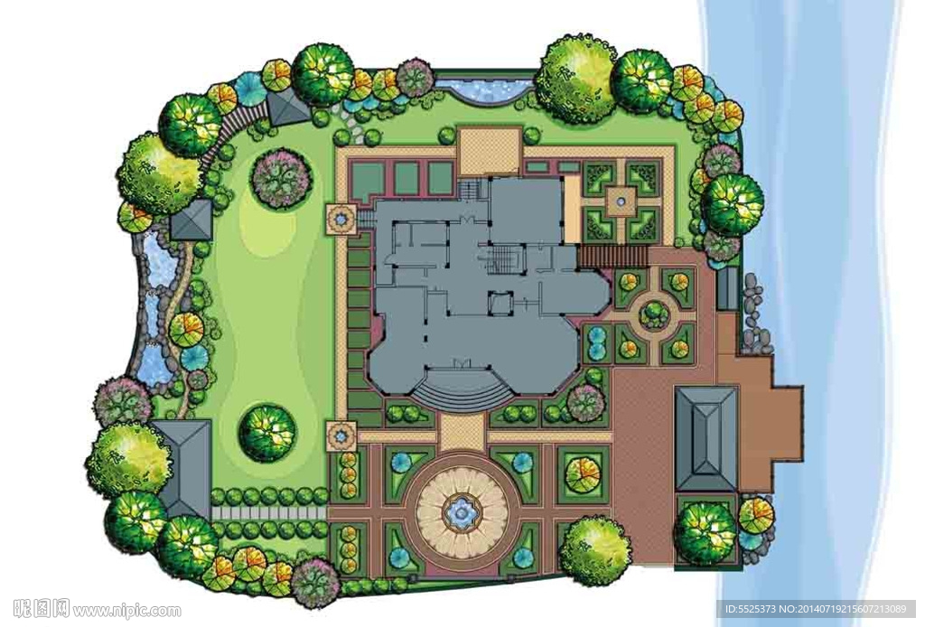 别墅庭院景观平面图