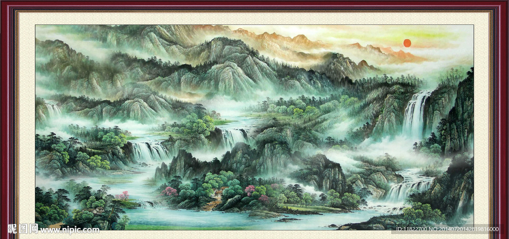 壁画设计图__风景_PSD分层素材_设计图库_昵图网nipic.com