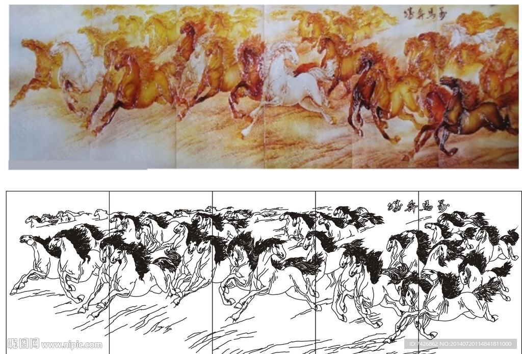 万马奔腾 八骏马