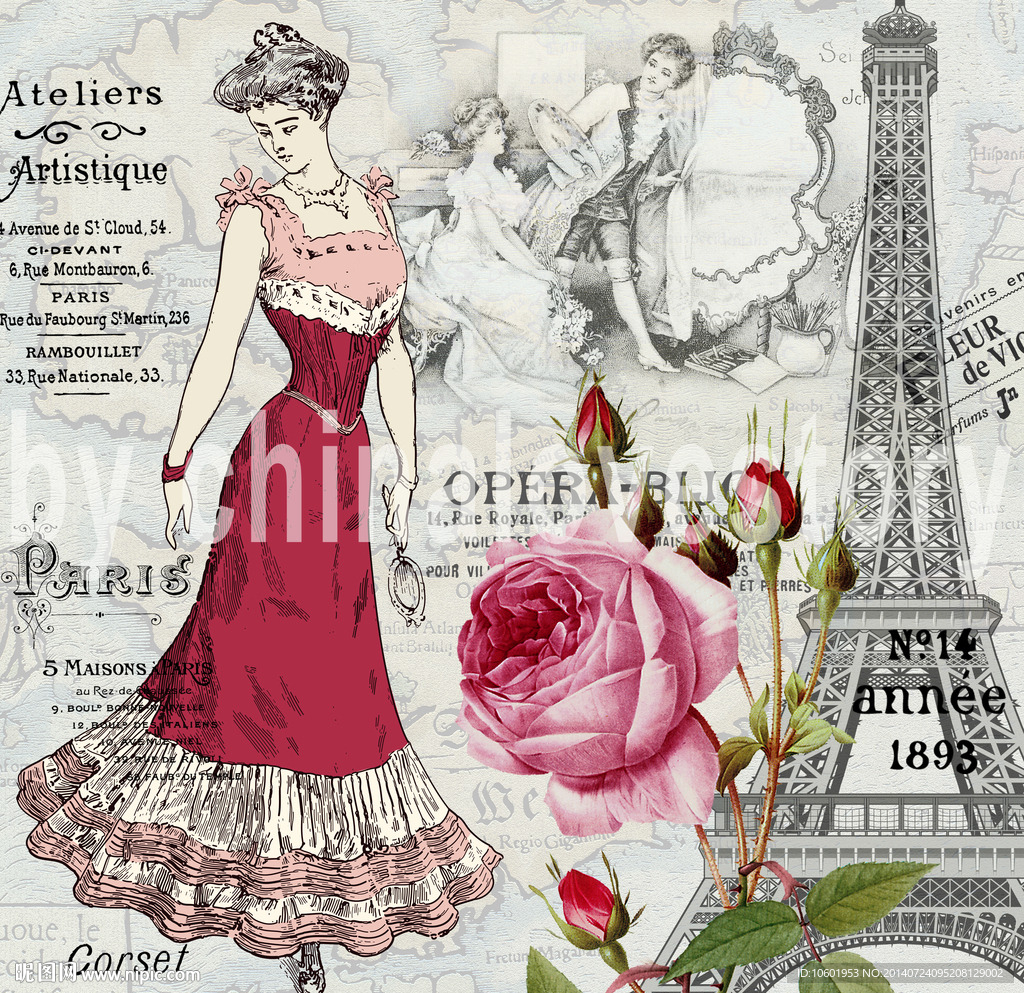 欧美风格复古人物装饰