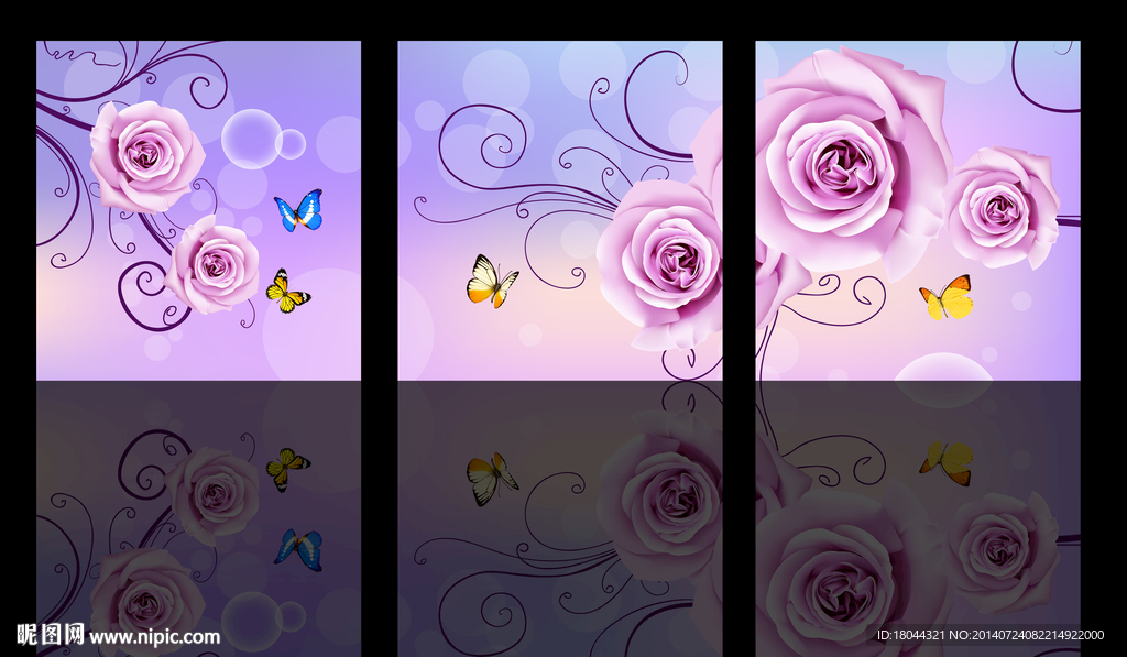 紫色花卉 无框画