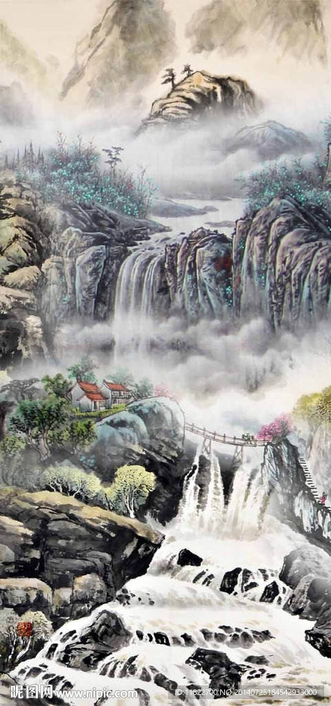 山水设计图__风景_psd分层素材_设计图库_昵图网nipic.com