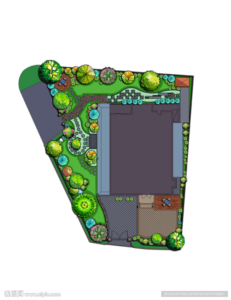 别墅庭院景观平面图