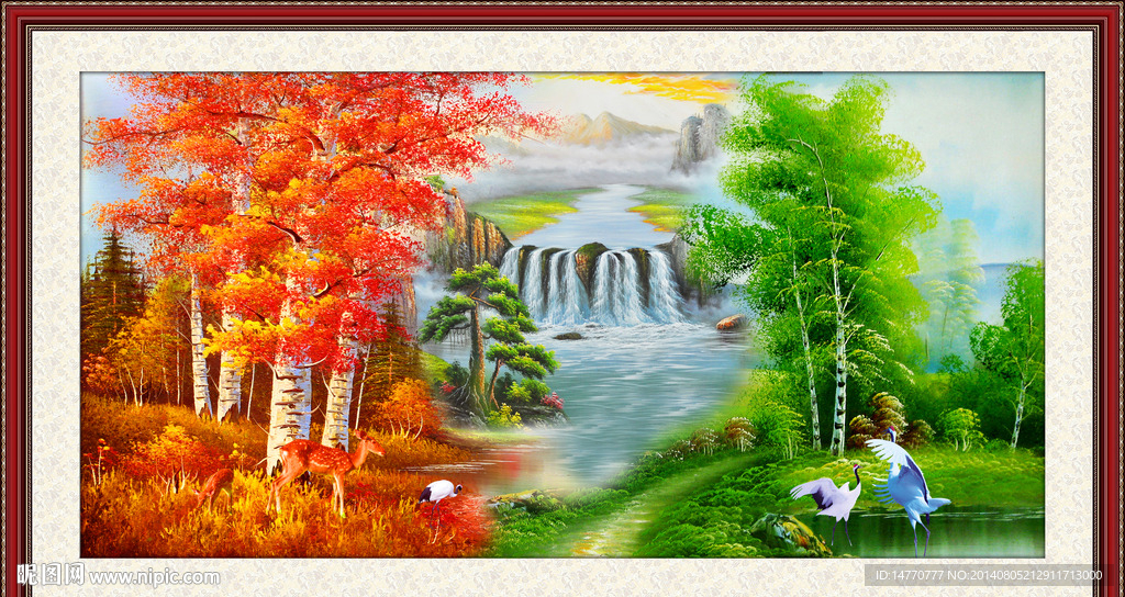 山水油画风景