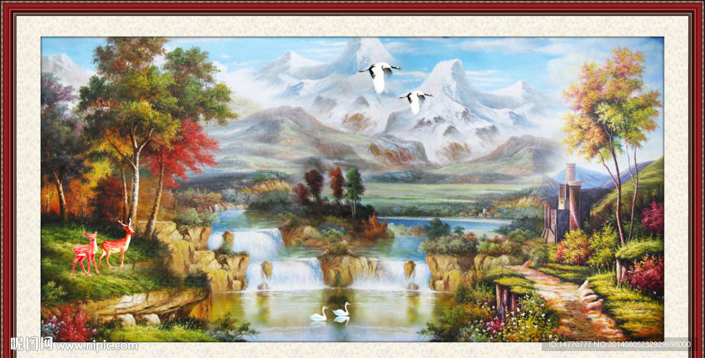 山水油画风景
