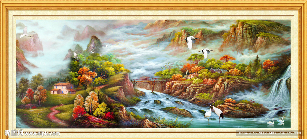 山水油画风景