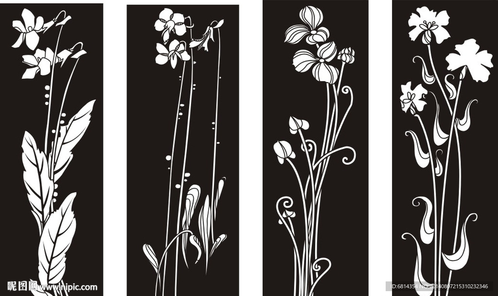 花草 兰草 兰花 四君