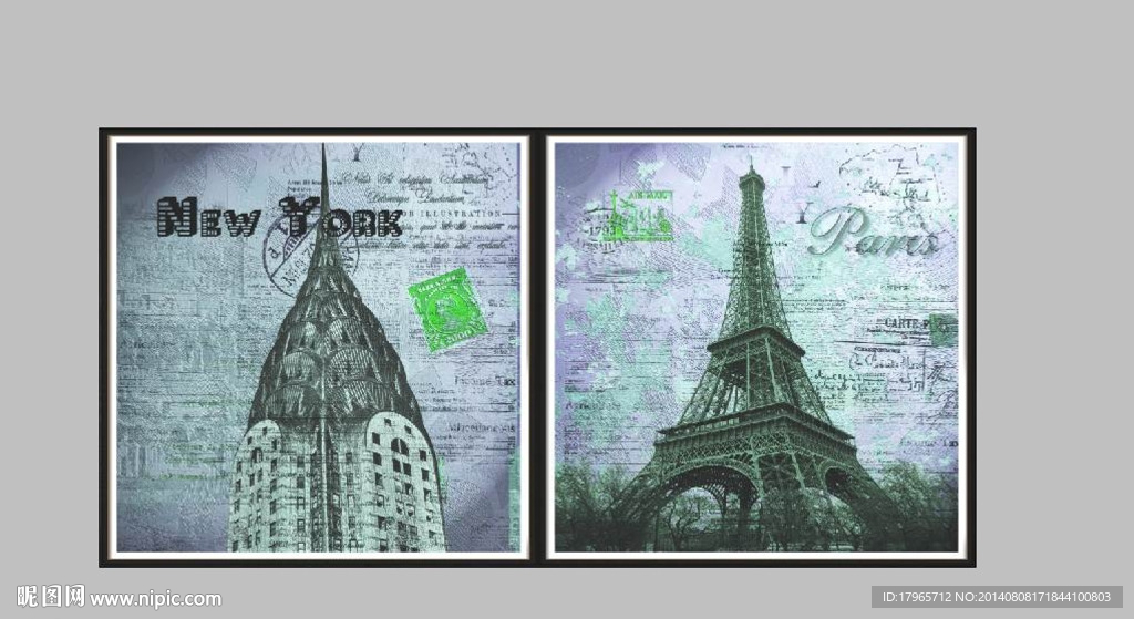 欧式欧美建筑怀旧画