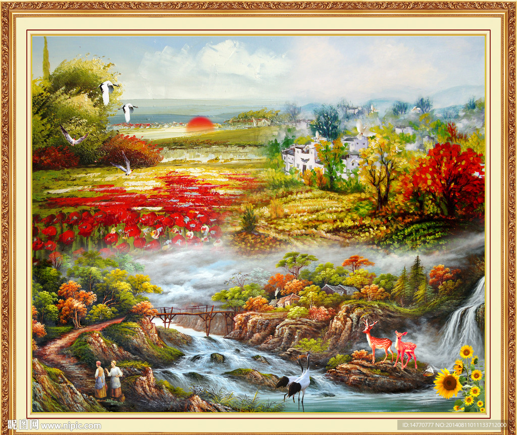 油画山水风景画